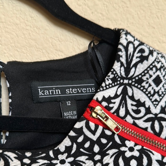 Karin Stevens Black and White Sleeveless Sheath Dress - Picture 3 of 5